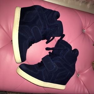 ASH blue suede wedge sneakers